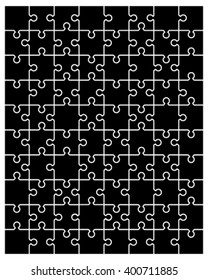 Vector illustration of black  puzzle, separate pieces