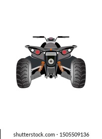 Vector Illustration. Black quad bike. Isolated on a white background.
