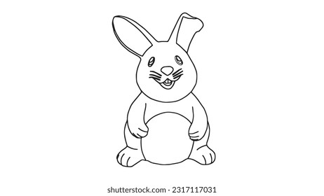 Vector illustration of a black rabbit on a white background.