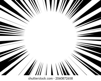 Vector illustration of a black radial line on a white background.