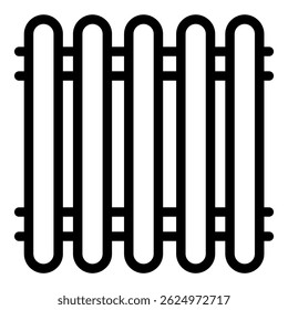 Ilustración vectorial de un icono negro del radiador, aislado en un fondo blanco, conveniente para el Web y la impresión