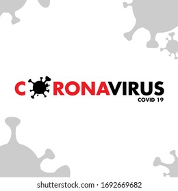 Vector illustration in black and red of Covid 19 - Coronavirus