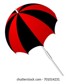 Vector illustration of black and red umbrella 