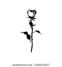 ilustración vectorial de una rosa negra