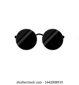 Vector Illustration Of Black And Round Framed Sunglasses