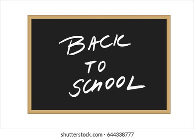 Vector illustration of black school board with handwritten text Back to school isolated on white background