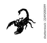  vector illustration of a black scorpion