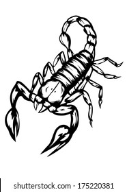 Vector illustration of black scorpion