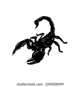  vector illustration of a black scorpion svg