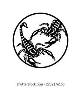  vector illustration of a black scorpion