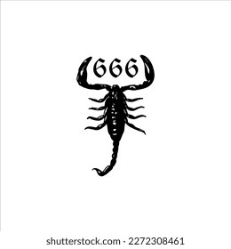 vector illustration of a black scorpion