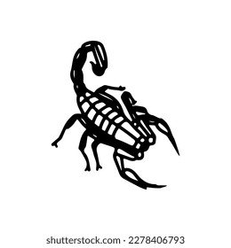 vector illustration of a black scorpion
