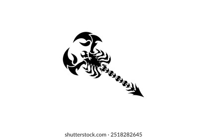 Vector illustration of black scorpion in minimalist style