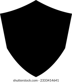 Vector illustration of black shield icon.