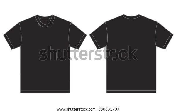 Vector Illustration Black Shirt Isolated Front Stock Vector (Royalty ...