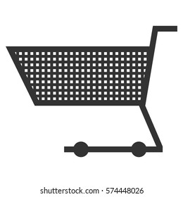 Vector Illustration of a Black Shopping Cart Symbol - Icon
