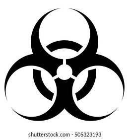 Vector illustration of a black sign bacteriological threats. Abstract sign bio danger on the white background