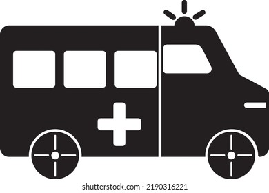 vector illustration of black silhouette Ambulance.
