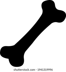 Vector illustration of black silhouette of a bone