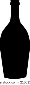 Vector illustration of black silhouette of a bottle