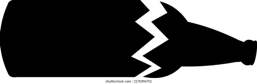 Vector Illustration Black Silhouette Broken Bottle Stock Vector ...