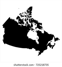 Black Map Of Canada Vector Illustration Black Silhouette Canada Map Stock Vector (Royalty Free)  725218735 | Shutterstock