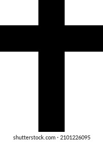 Vector illustration of black silhouette of a christian cross