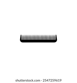 Vector illustration black silhouette of comb icon isolated on white background.