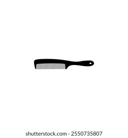 Vector illustration black silhouette of comb icon isolated on white background.