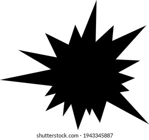 Vector illustration of black silhouette of explosion collision