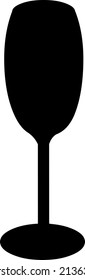 Vector illustration of the black silhouette of a glass of champagne