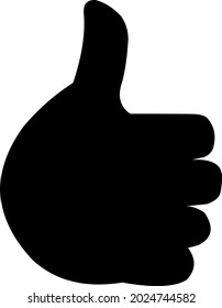 Vector illustration of black silhouette of a hand with thumb up