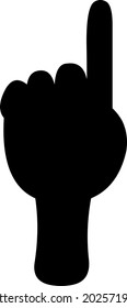 Vector illustration of black silhouette of a hand pointing up
