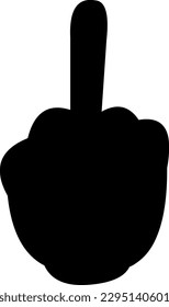 vector illustration black silhouette icon of a hand making a fuck you gesture