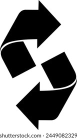 vector illustration black silhouette icon two curved arrow indicating eight and left side