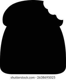 vector illustration black silhouette icon silce loaf bread bitten food