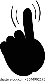 vector illustration black silhouette icon hand say no gesture