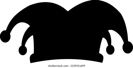 Vector Illustration Of Black Silhouette Of A Jester Harlequin