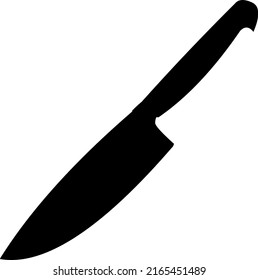 Vektorgrafik von schwarzer Silhouette eines Küchenmesser