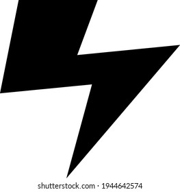 Vector illustration of black silhouette of lightning