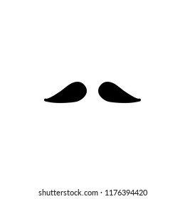 Vector illustration, black silhouette of mustache. For no shave November. Can be used as design element for funny greeting cards, announcements, banners, stickers.