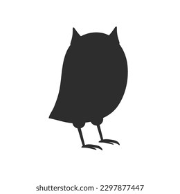 Vector illustration, black silhouette on white background, animal owl. EPS
