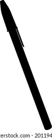 Vector illustration of black silhouette of a pen