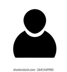Vector illustration of a black silhouette of a person on a white background. Ideal for profile avatars, identity concepts, motion graphics, posters, and minimalist design projects.

