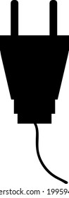 Vector illustration of the black silhouette of a plug