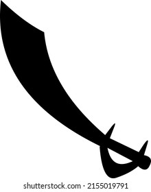 Vector Illustration Of The Black Silhouette Of A Saber Or Pirate Sword