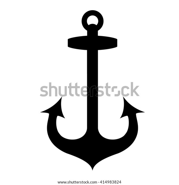 Vector Illustration Black Silhouette Ship Anchor Stock Vector Royalty Free 414983824