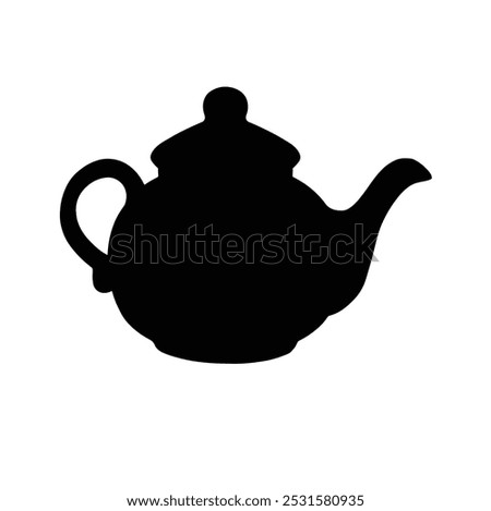 Vector illustration of black silhouette of a teapot