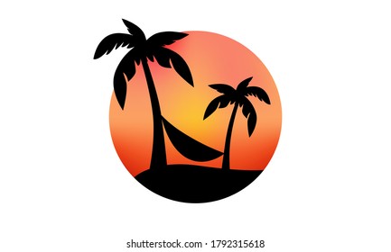 Summer Vacation On Tropical Beach Sunset Stock Vector (Royalty Free ...