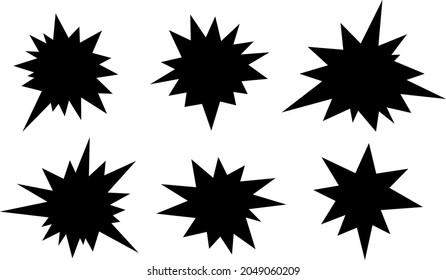 Vector illustration of black silhouettes of explosive collisions